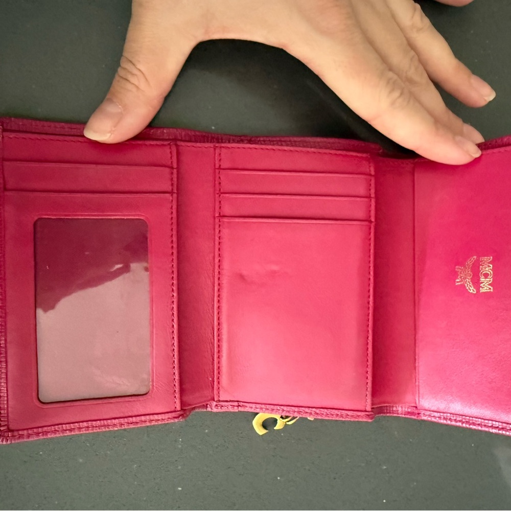MCM Hot Pink Leather Wallet with Charm. EUC - Picture 7 of 11